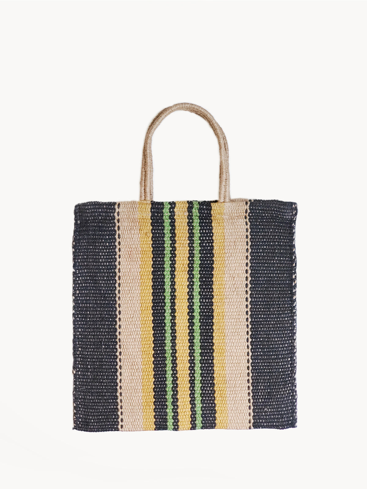 Dora Jute Tote Bag – Multi Navy Striped Eco-Friendly Reusable Bag