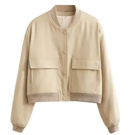 Loose Casual Bomber Jacket for Women – Lightweight Streetwear Coat