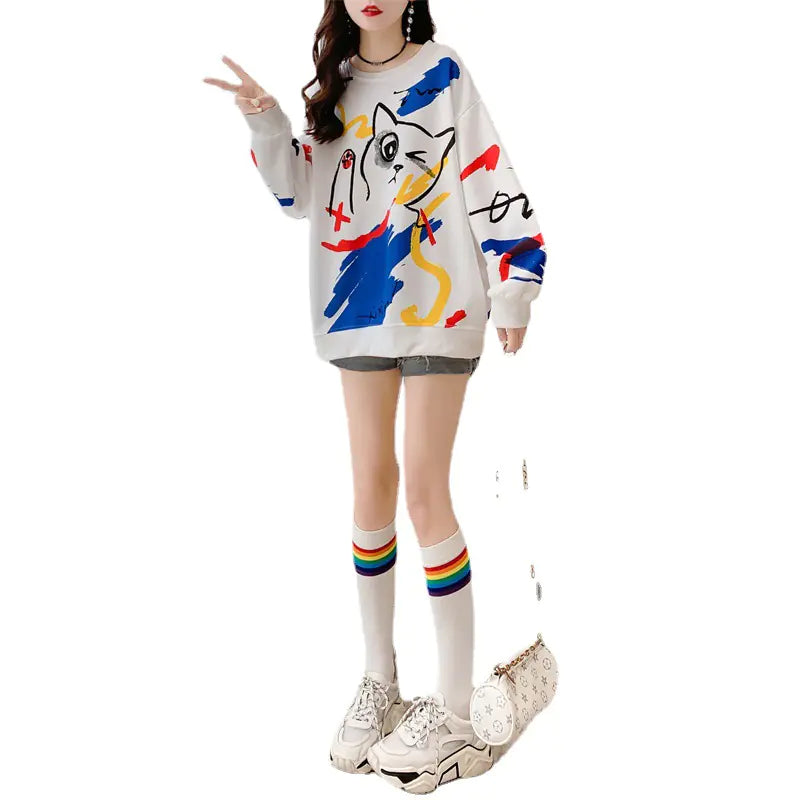 2023 Women's Cartoon Loose Fashion Hoodie Jacket