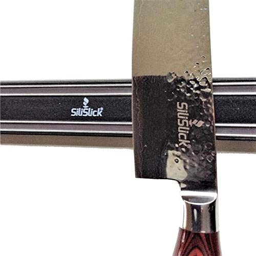 2-Slot Magnetic Knife Rack – Compact Black Wall-Mounted Kitchen & Tool Holder