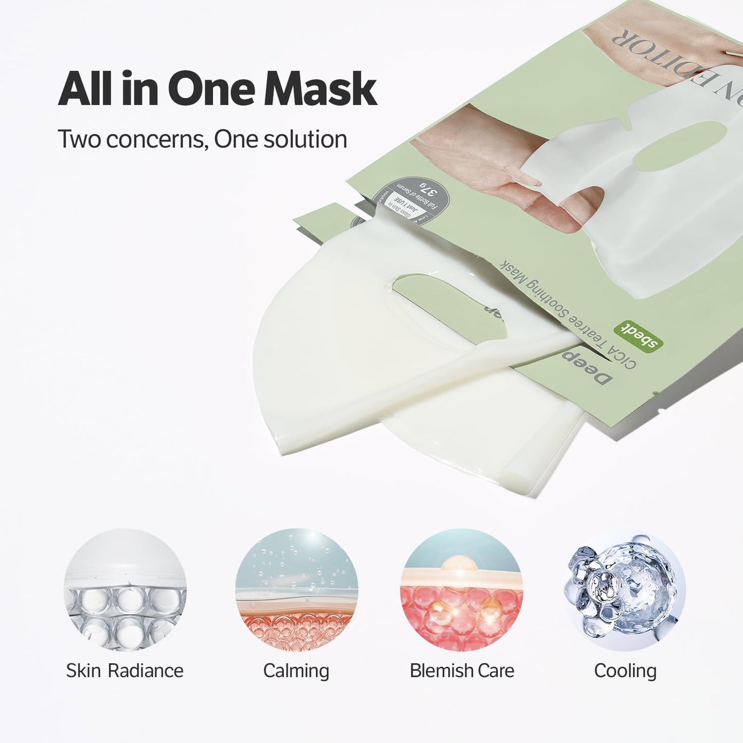 SUNGBOON EDITOR Hydrogel Mask – Deep Collagen CICA Teatree 37g Overnight