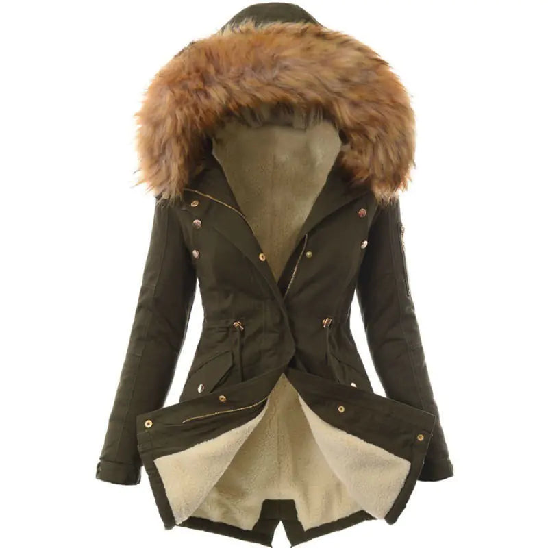 Slim Warm Hooded Padded Jacket for Women