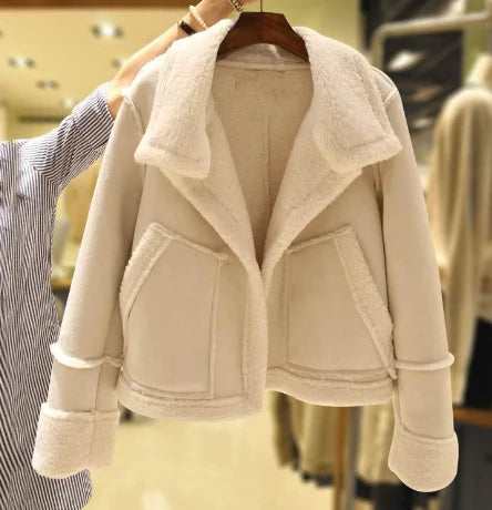 Stylish Warm Beige Cotton Jacket for Women