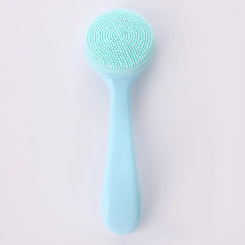 Silicone Facial Cleansing Brush – Long Handle Exfoliator & Makeup Remover
