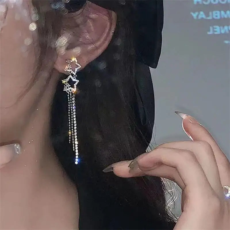 Water Drop Tassel Earrings Earrings Simple