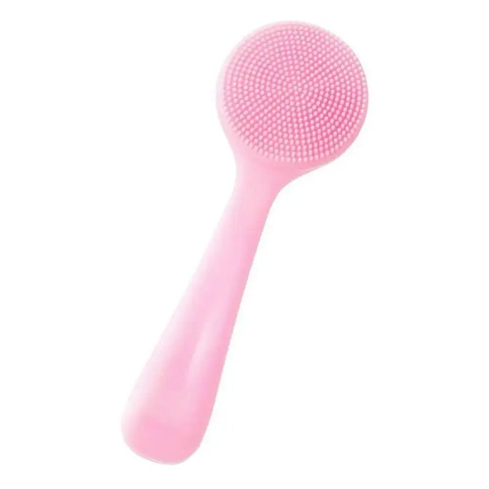 Silicone Facial Cleansing Brush – Long Handle Exfoliator & Makeup Remover
