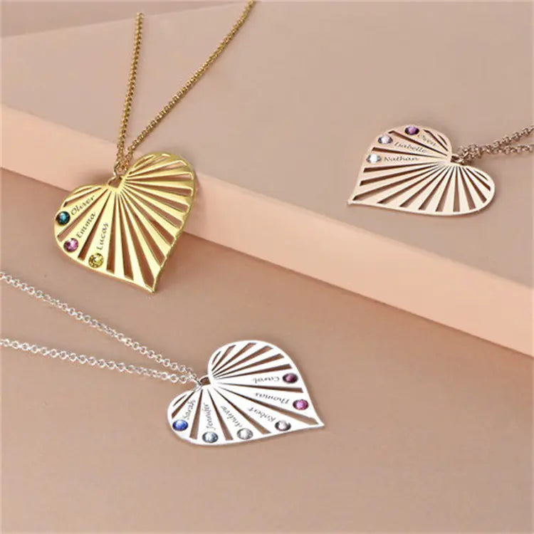 Personalized Heart-Shaped Diamond Necklace for Women