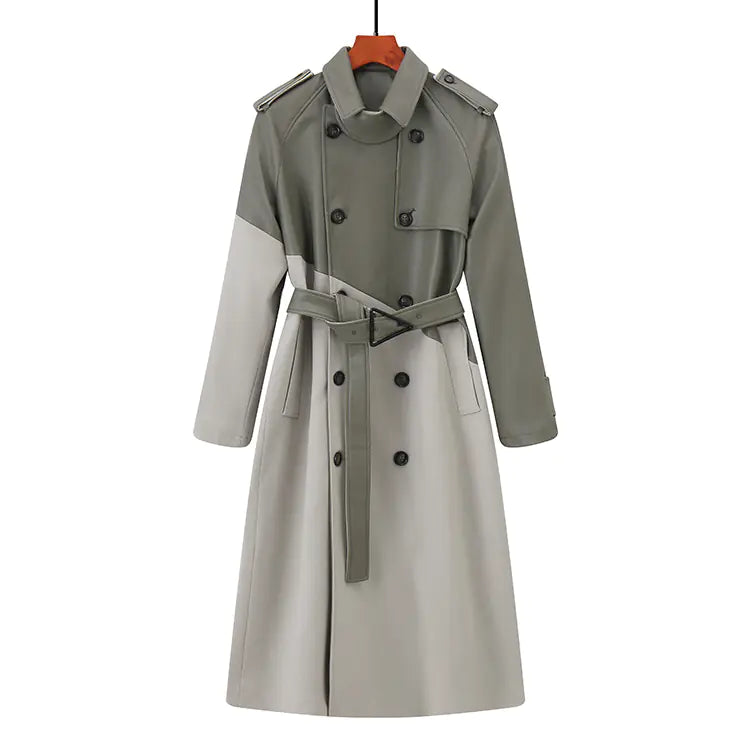 Women's Long Windbreaker Jacket in Contrast Colors