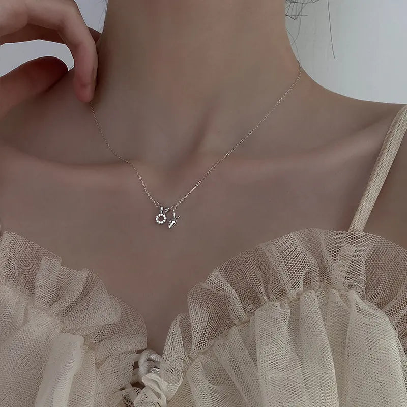 Sterling Silver Necklace for Women, Clavicle Chain