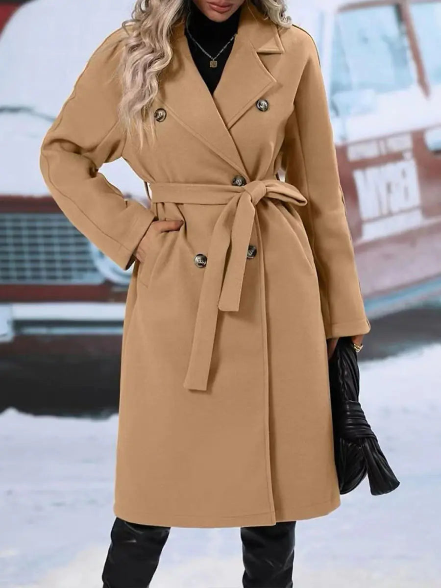 Women's Wool Blend Mid-Length Coat