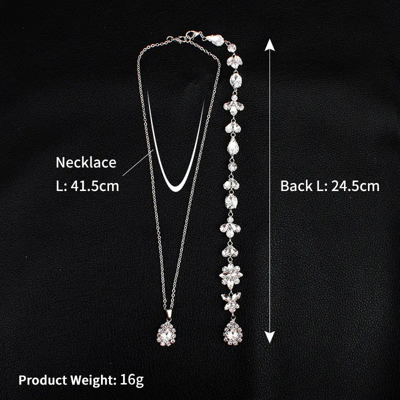 Minimalist Rhinestone Back Chain Necklace for Women