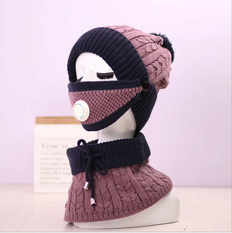 Winter Cycling Face Mask and Fleece Neck Warmer Set