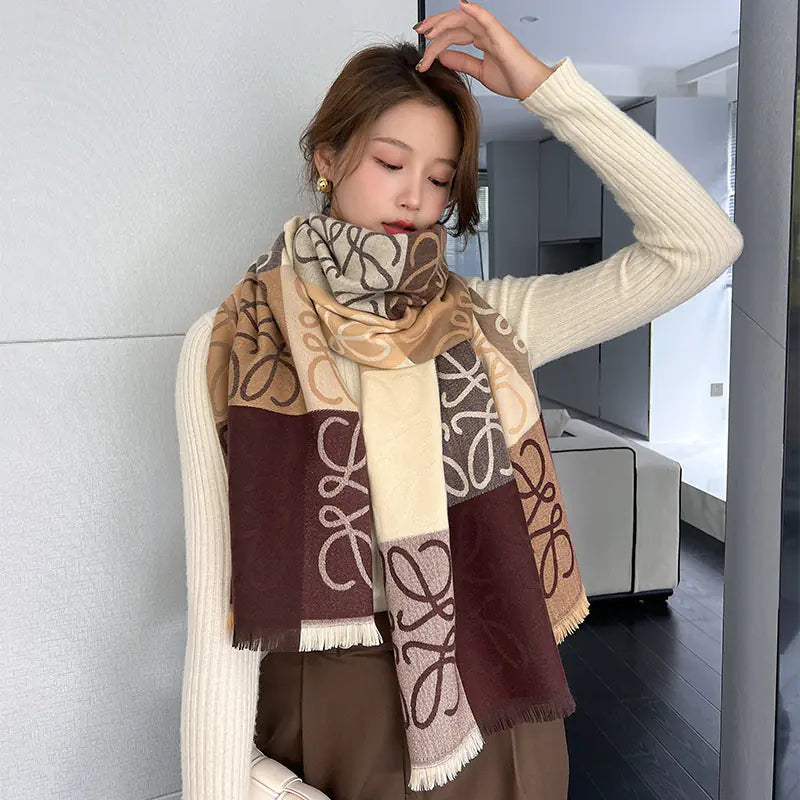 Women's Winter Scarf - Reversible Cashmere Shawl