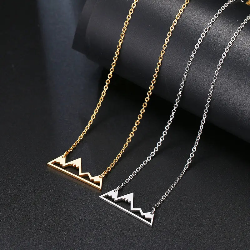 Personalized Hollow Mountain Peak Necklace for Women