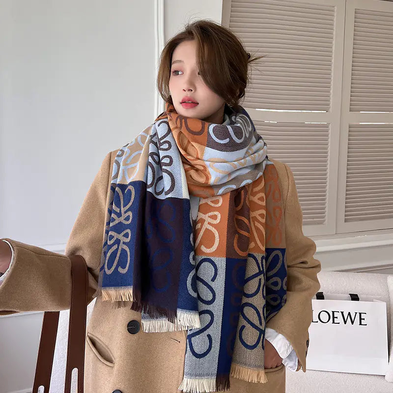 Women's Winter Scarf - Reversible Cashmere Shawl