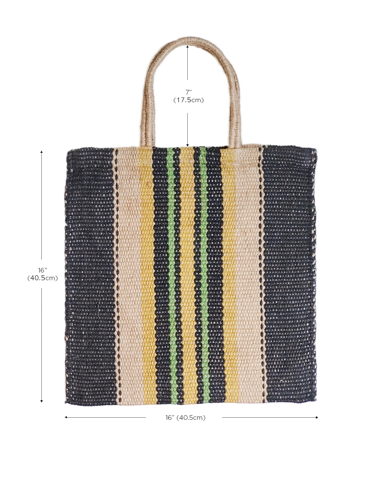 Dora Jute Tote Bag – Multi Navy Striped Eco-Friendly Reusable Bag