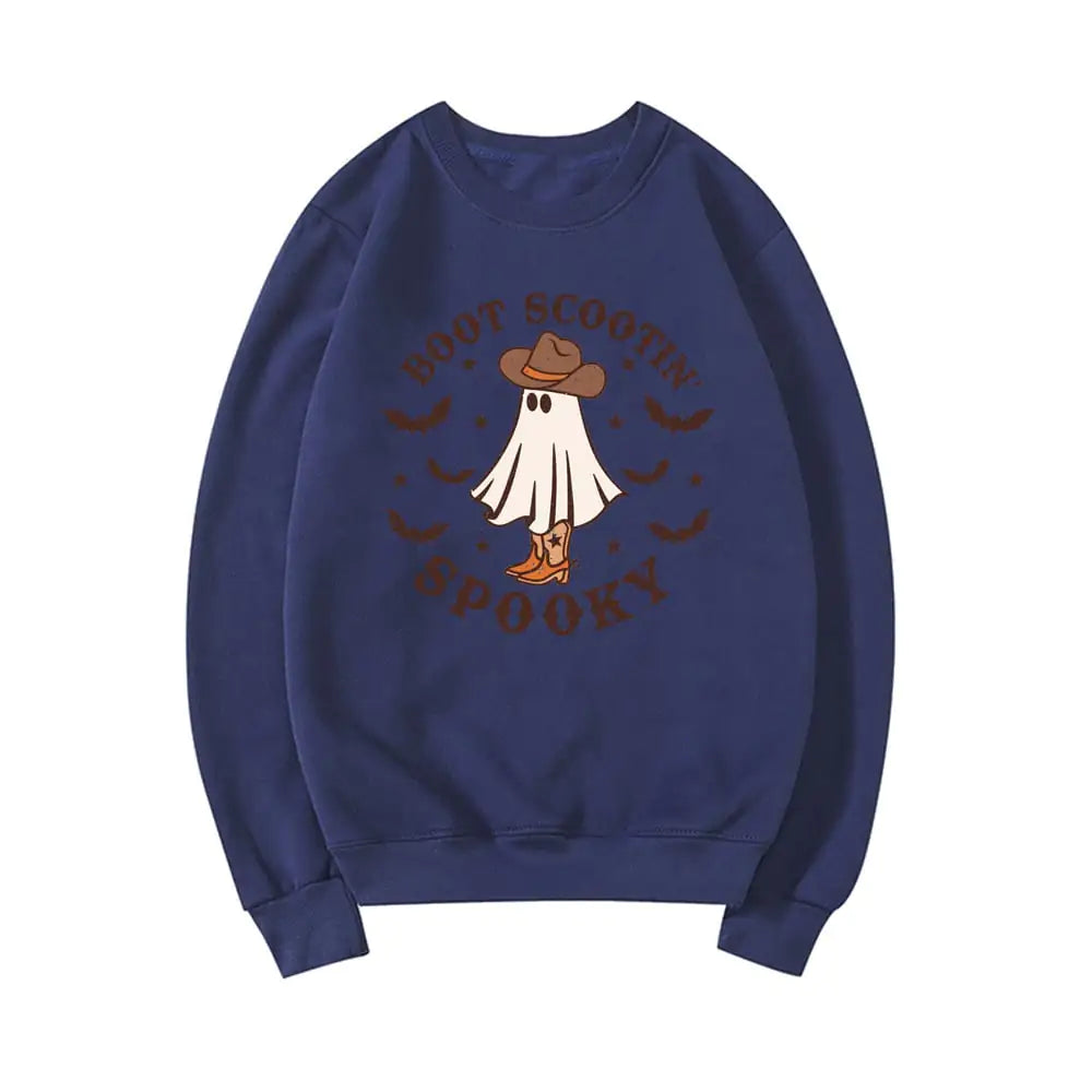 Cowboy Ghost Halloween Hoodie - Boot Scootin Spooky