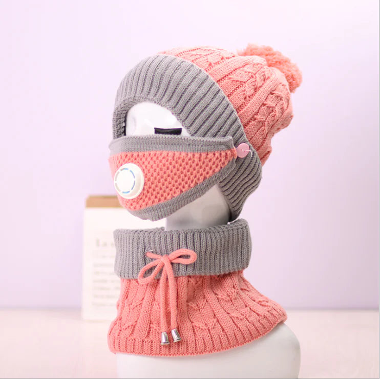 Winter Cycling Face Mask and Fleece Neck Warmer Set