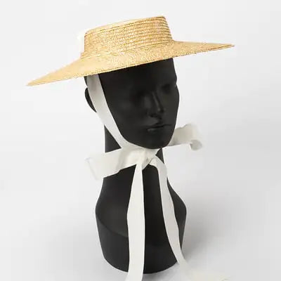 Vintage Oversized Lace-up Straw Shading Hat