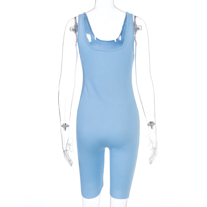 Women's Sleeveless Jumpsuit with Shorts for Fitness