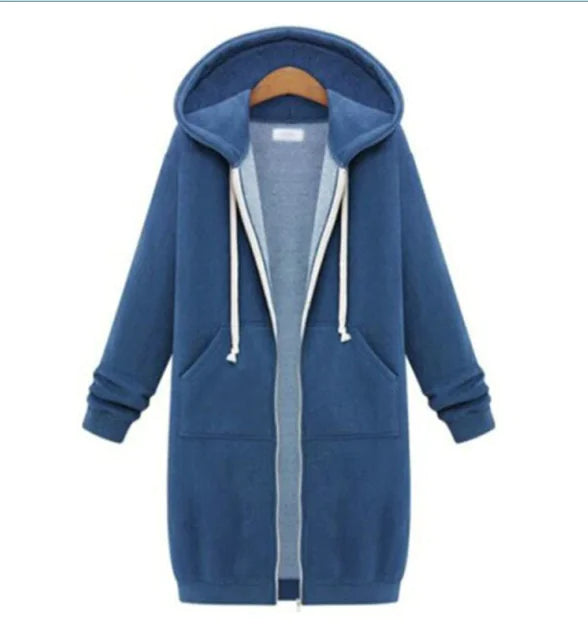 Hooded Long-Sleeved Winter Sweater Jacket for Women