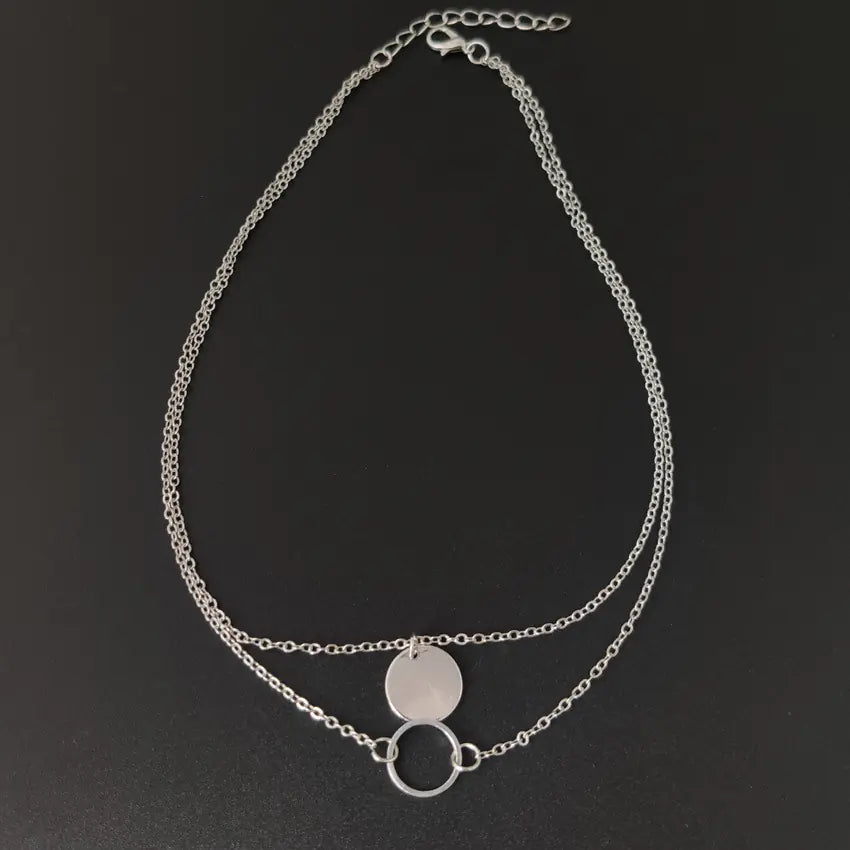 Multilayer Sequin Pendant Necklace for Women
