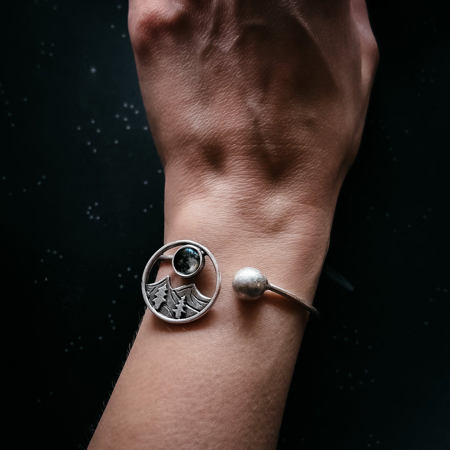 CLEARANCE My Moon Rises Over Landscape Mountain Bracelet โ Nature-Inspired Jewelry