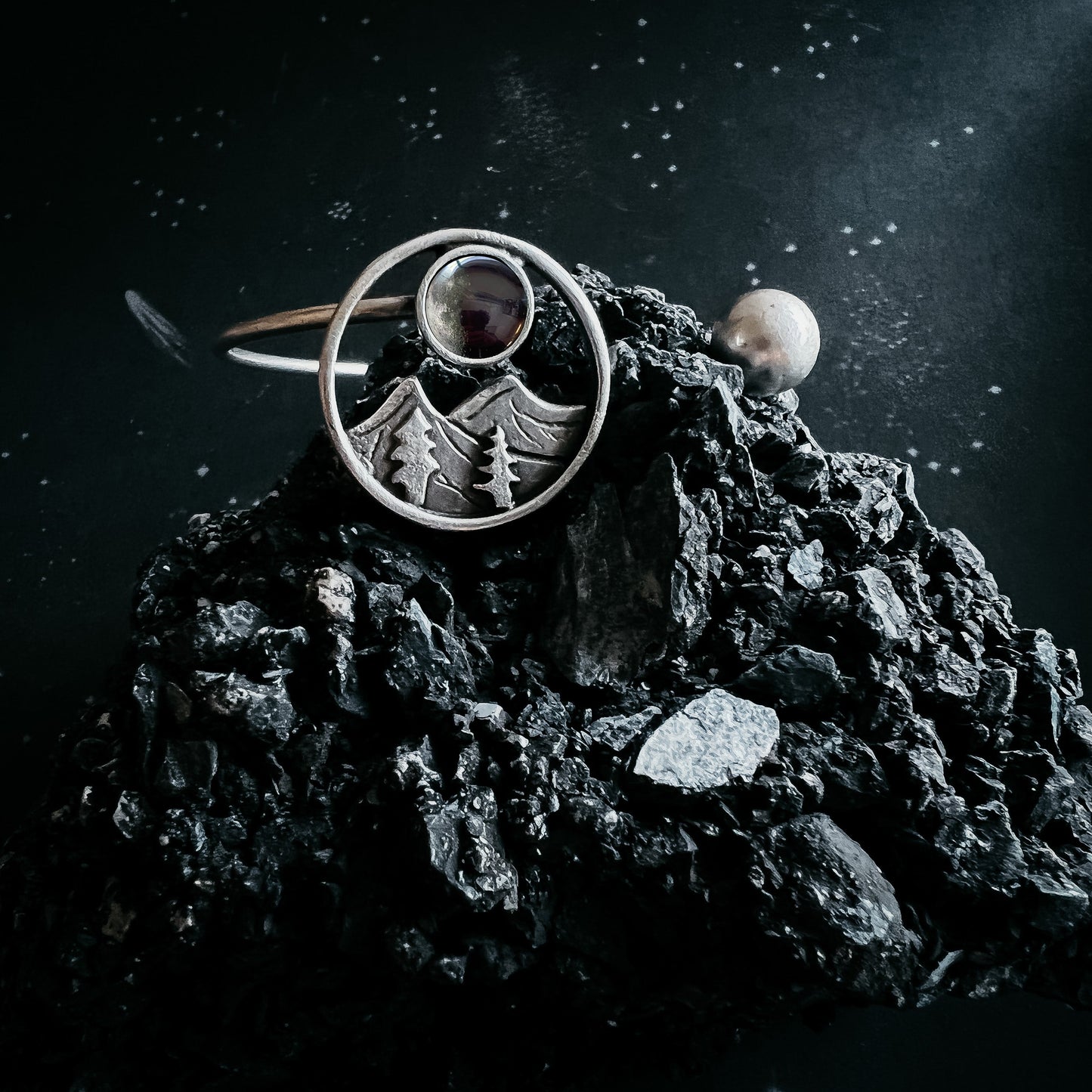 CLEARANCE My Moon Rises Over Landscape Mountain Bracelet โ Nature-Inspired Jewelry