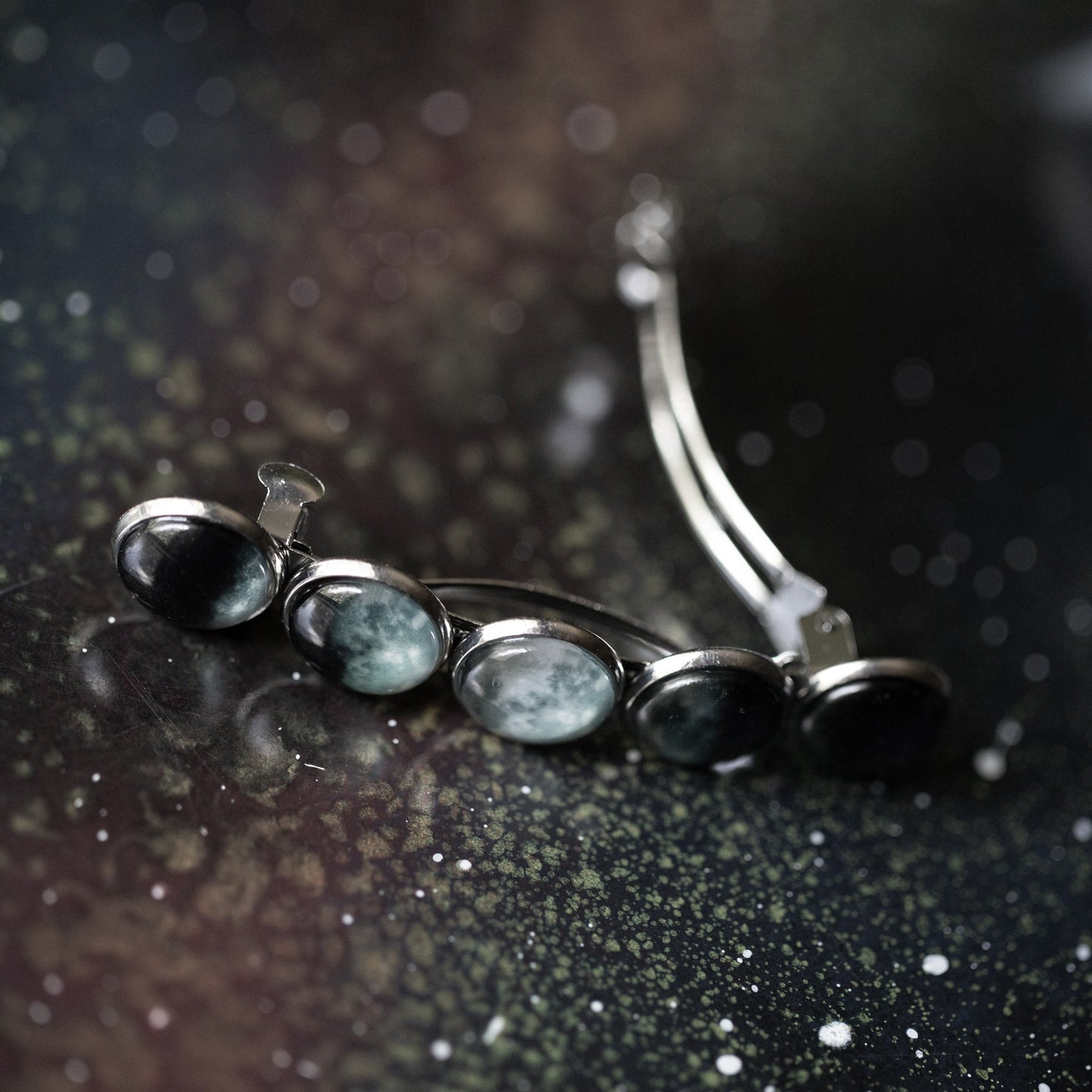 Moon Phase Hair Clip β Celestial Barrette for Stargazers & Bridesmaids