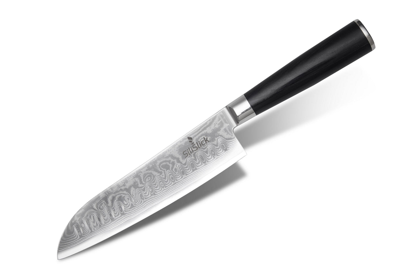 Damascus Santoku Knife – VG-10 Japanese Steel | Wave Pattern Blade