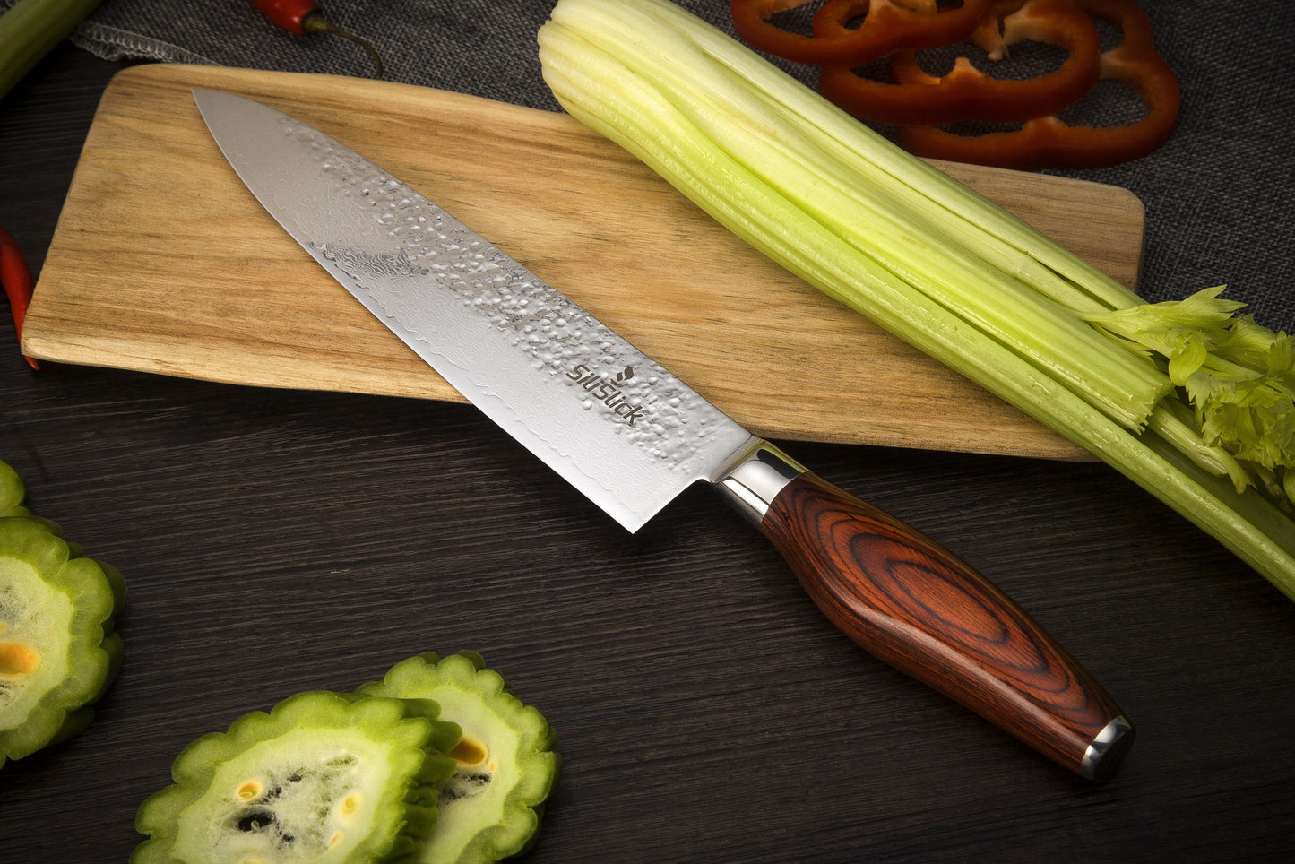 Japanese Damascus Steel Chef Knife – Hammered VG-10 Blade | 67-Layer Pro Knife
