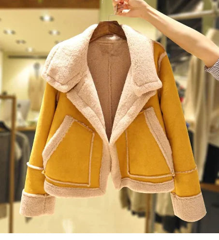 Stylish Warm Beige Cotton Jacket for Women