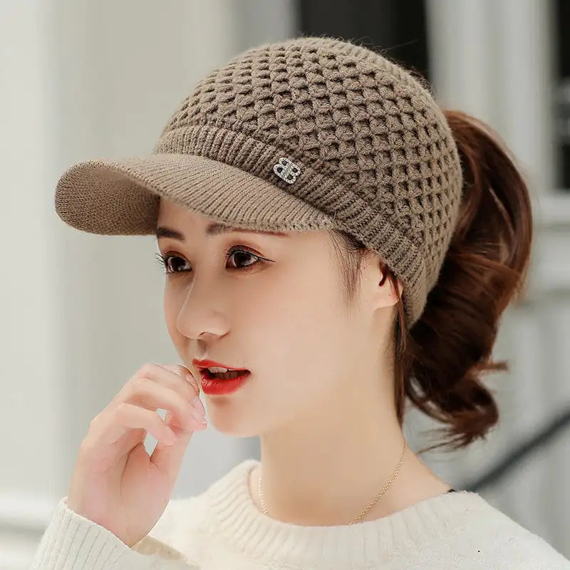 Thick Warm Knitted Wool Hat for Autumn and Winter