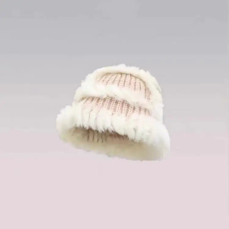 Women's Thickened Plush Knitted Rabbit Fur Hat