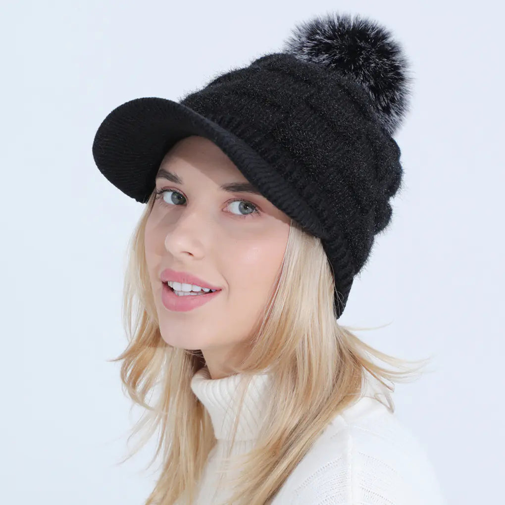 Thick Jacquard Knitting Wool Square Warm Hat