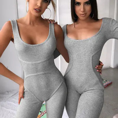 Women's Sleeveless Jumpsuit with Shorts for Fitness
