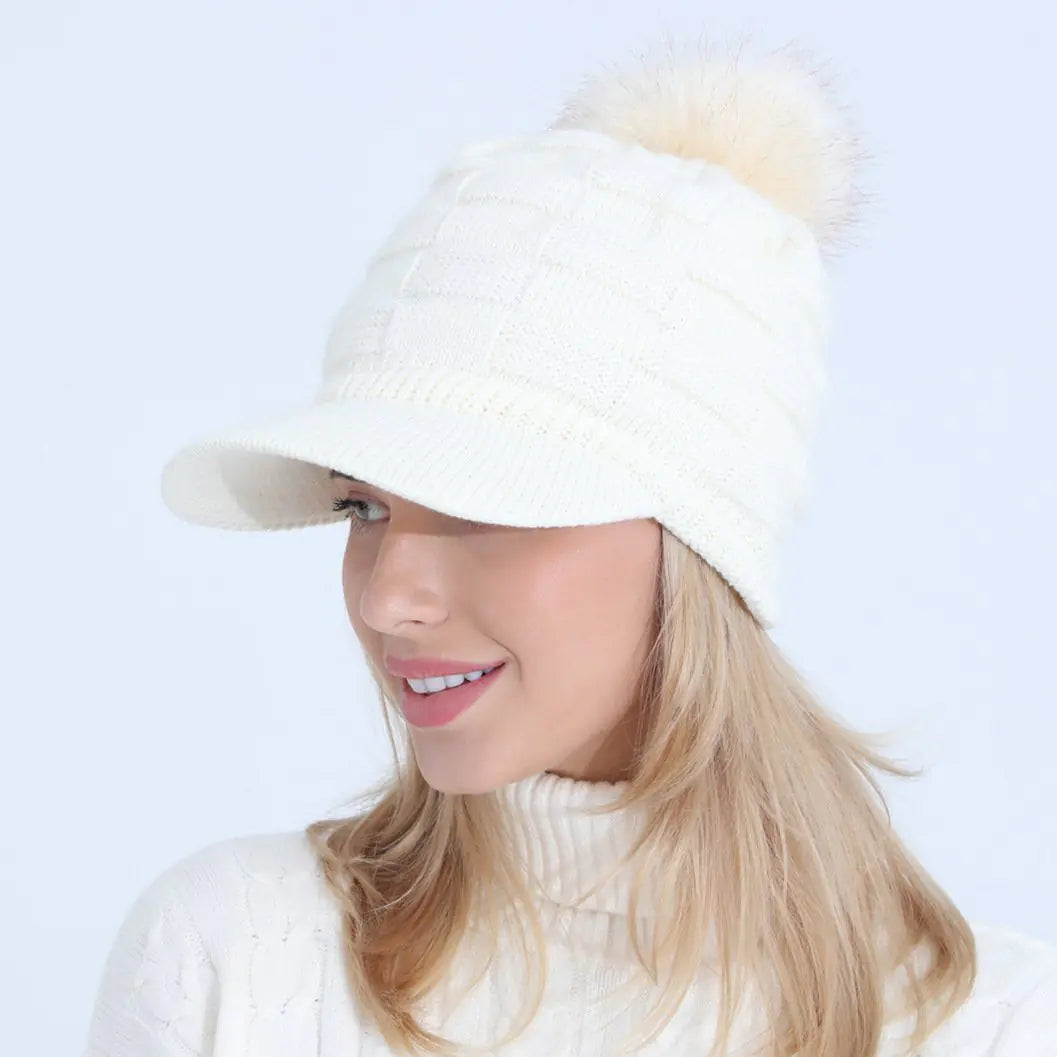Thick Jacquard Knitting Wool Square Warm Hat