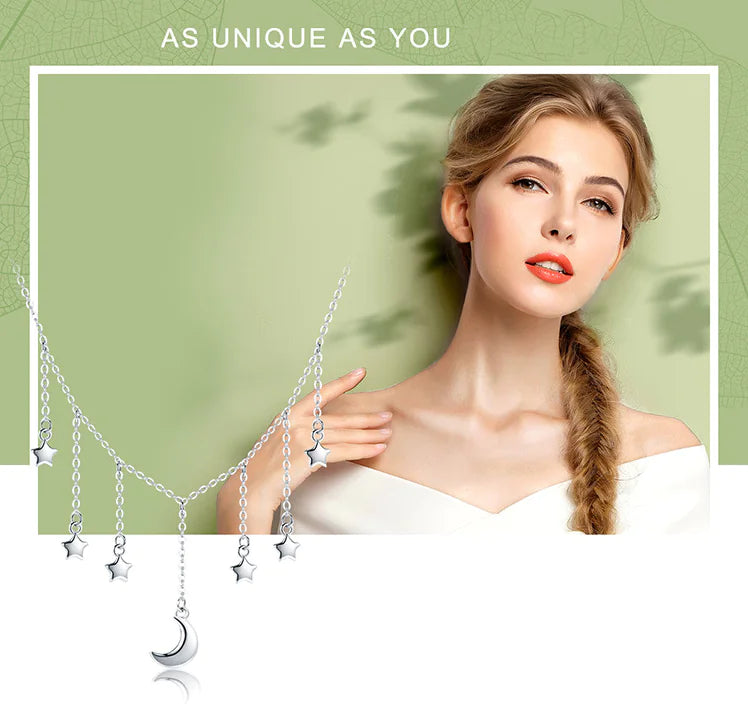 Star and Moon Necklace for Women