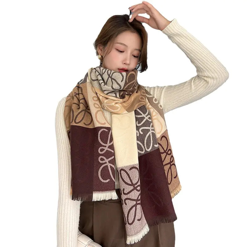 Women's Winter Scarf - Reversible Cashmere Shawl
