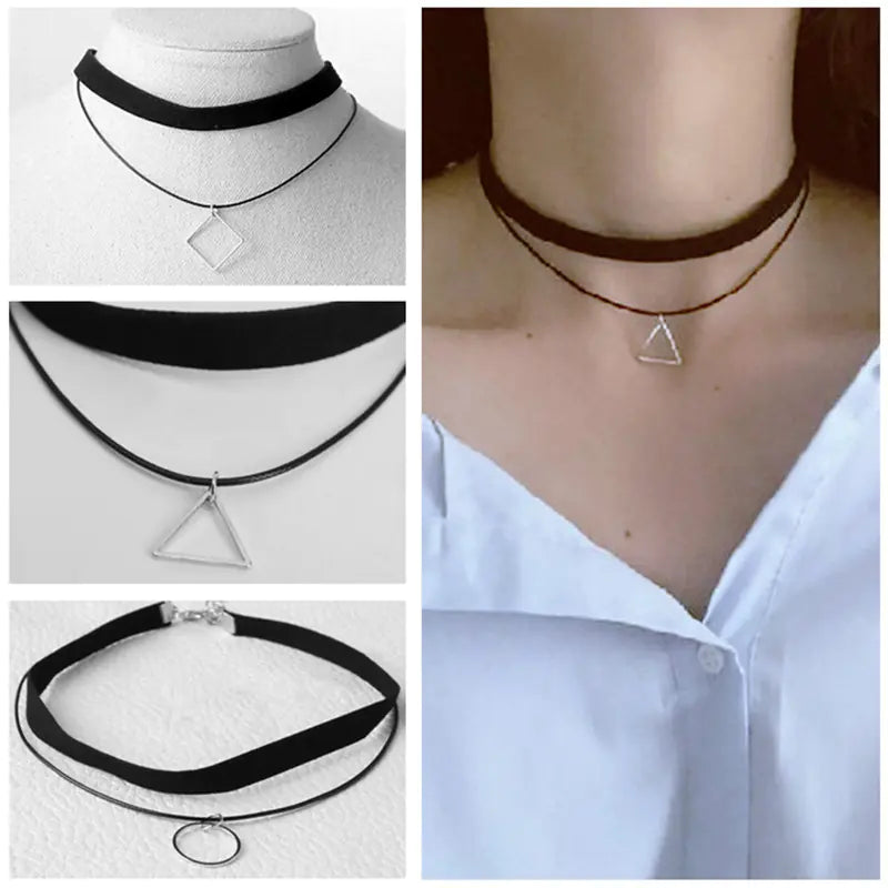 Vintage Diamond Pendant Layered Necklace for Women – Elegant Jewelry Gift