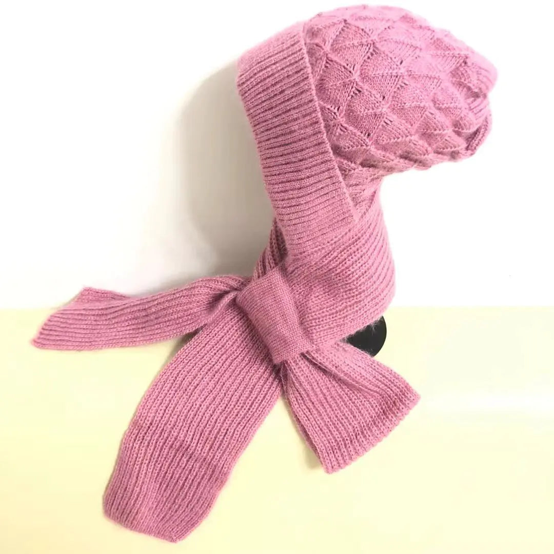 Women's Warm Thickened Woolen One-Piece Hat with Scarf