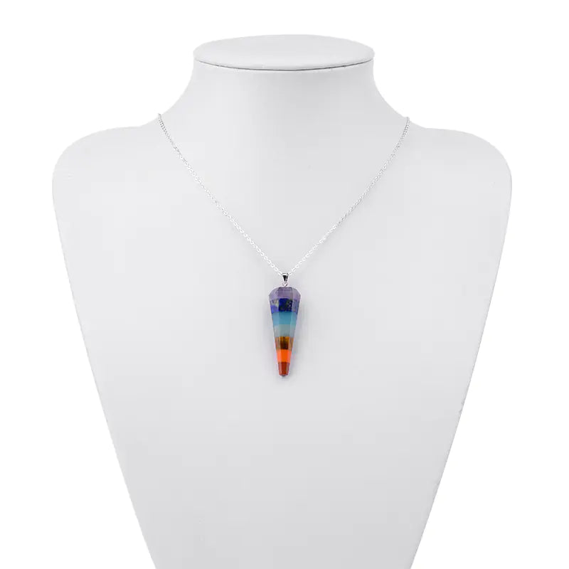 Hexagonal Chakra Pendant with Natural Stone Crystal