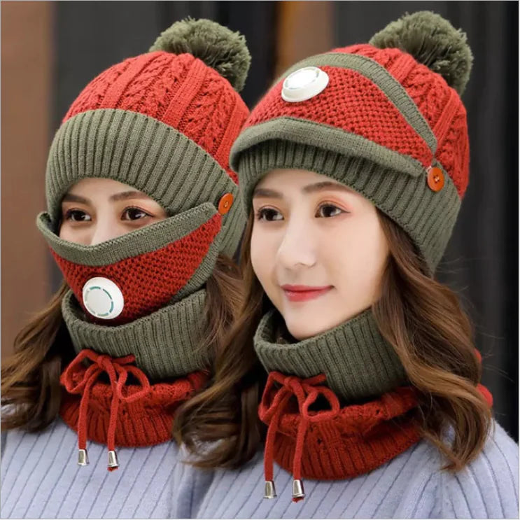 Winter Cycling Face Mask and Fleece Neck Warmer Set