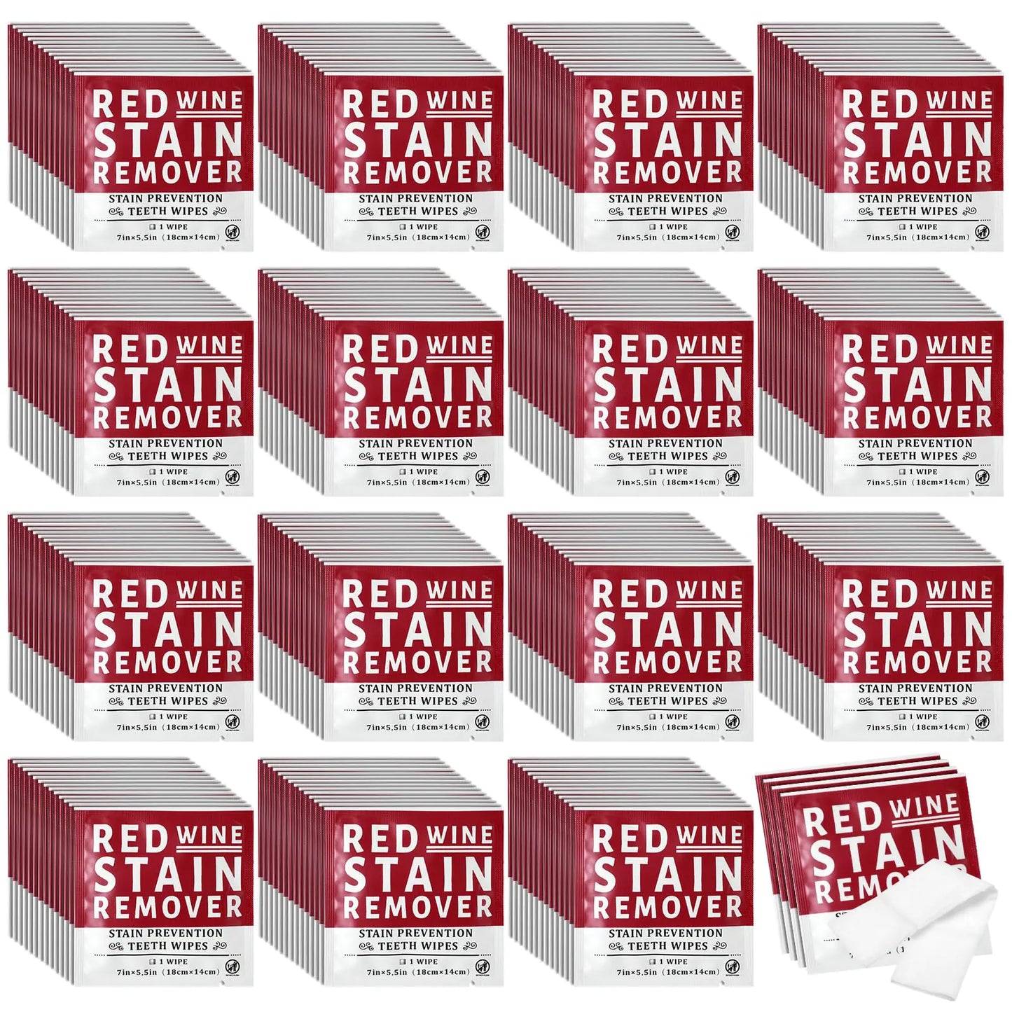 Loopeer 200 Pack Red Wine Stain Remover Wipes Stain Prevention Teeth Wipes Wine Wipes for Teeth Stain Wipes Prevent Wine Stained Lips and Tooth