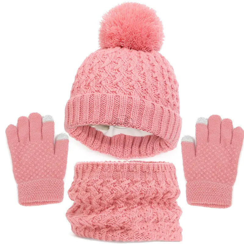 Children's Three-Piece Hat, Scarf, and Gloves Set
