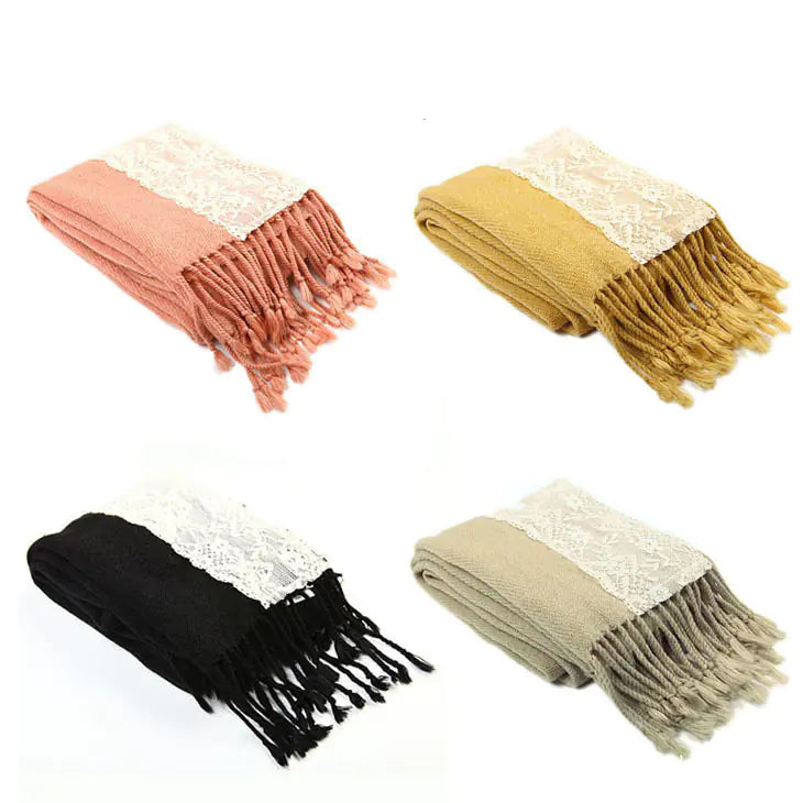 Autumn Winter Women's Plaid Cashmere Scarf and Shawl