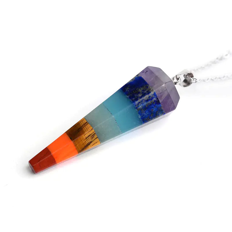 Hexagonal Chakra Pendant with Natural Stone Crystal