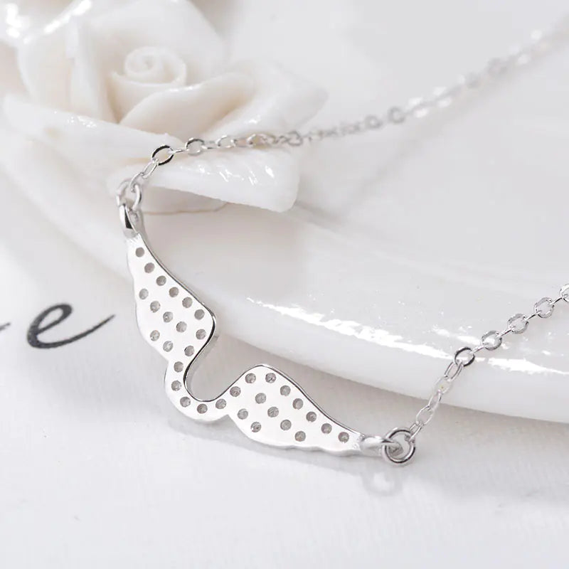 S925 Silver Angel Wings Necklace for Women