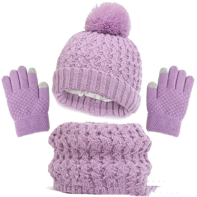 Children's Three-Piece Hat, Scarf, and Gloves Set