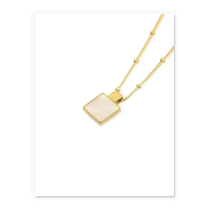 Vintage Square Natural Shell Choker Necklace for Women